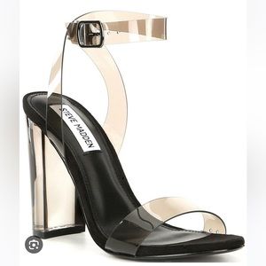 Steve Madden black and clear heels